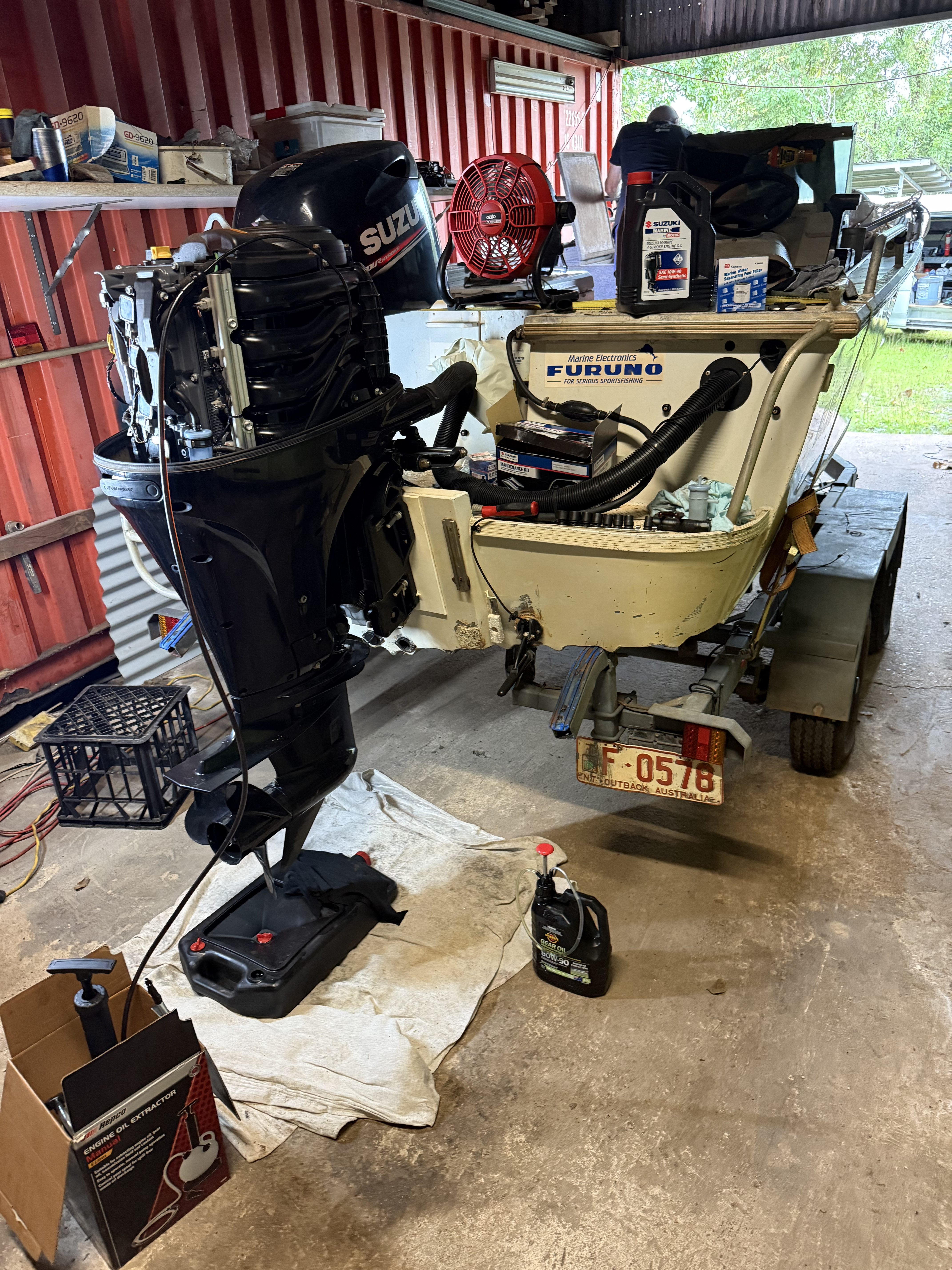 Outboard motors and marine workshop equipment at Outlaw Marine and 4x4 in Darwin